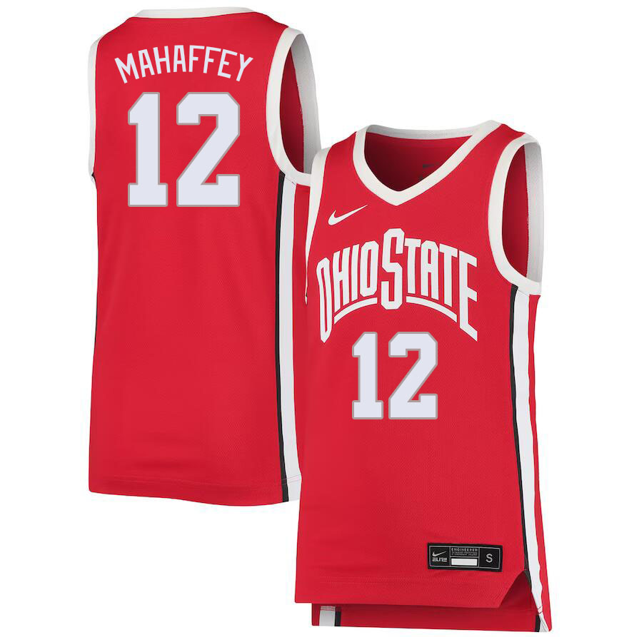 Ohio State Buckeyes #12 Evan Mahaffey College Basketball Jerseys Stitched Sale-Red